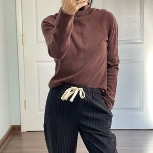 Sutton Studio 100% Cashmere Brown Turtle Neck Sweater size PS